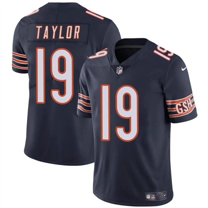 Men's Navy Chicago Bears #19 Tory Taylor Vapor Stitched Football Jersey